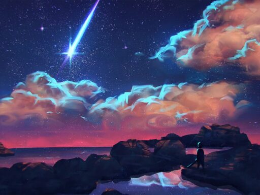 Estrela cadente no céu