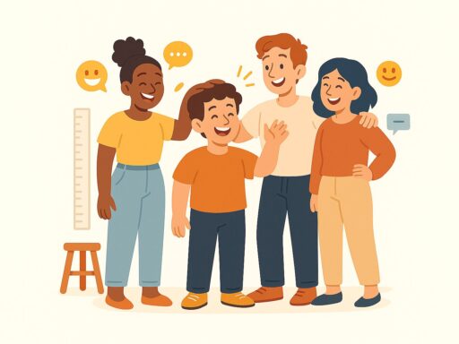 uma pessoa baixinha e seus amigos