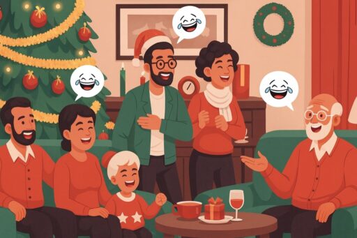 família se divertindo no natal